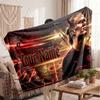 Erling Haaland Personalized Fleece Blanket With Football Logo, Custom Name Text Soft Warm Home Throw Blanket