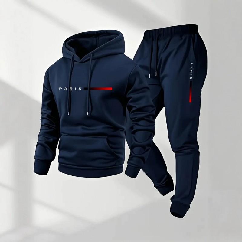Mens Hoodie Sweatpants Set Casual Sportswear Thick Fall Winter Outfit