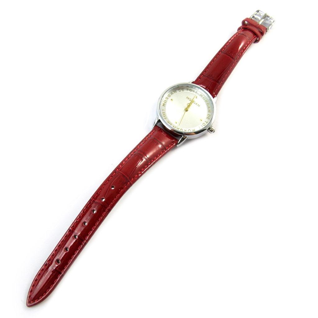 Morgan [N9870] - 'Morgan' Watch + Bracelet Gift Set Black Red Silver