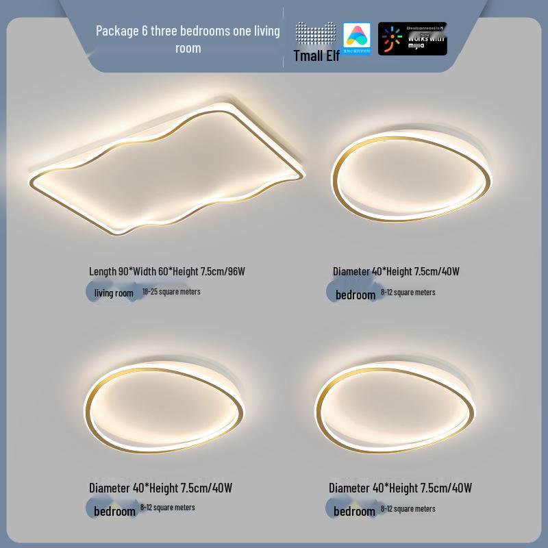 Smart Voice-Controlled Modern Ceiling Light Set for Living Room