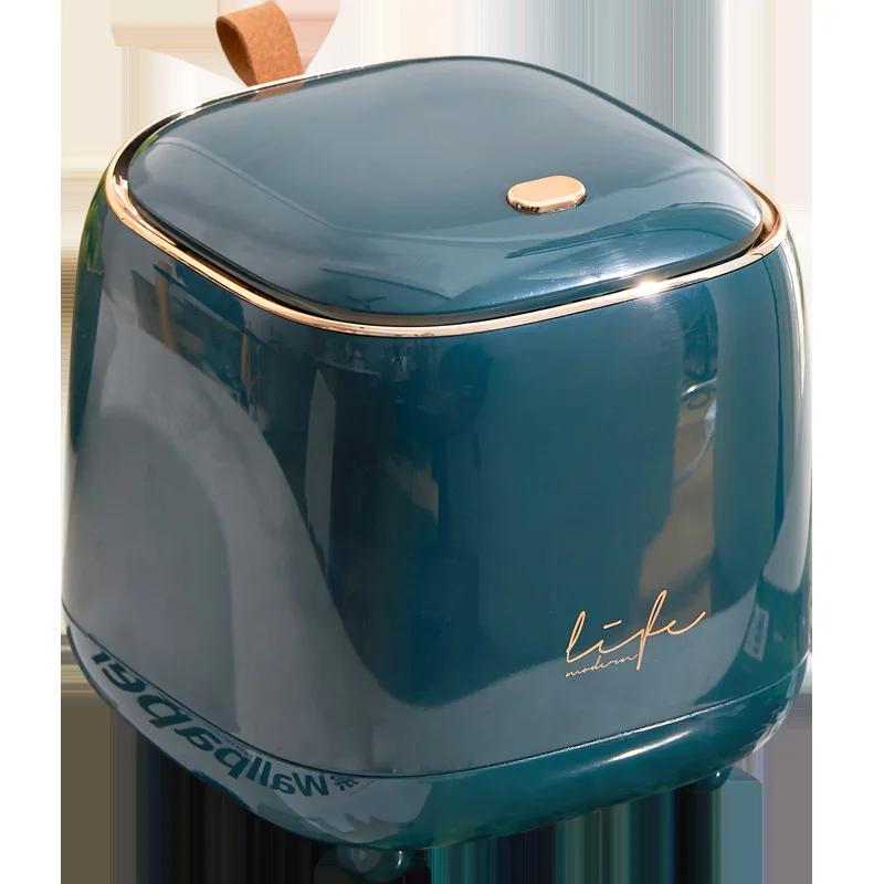 Fashion Desktop Trash Can Creative Luxury Dustbin Bin Household Mini Bedside Waste Bin Tea Table Small Garbage Bucket