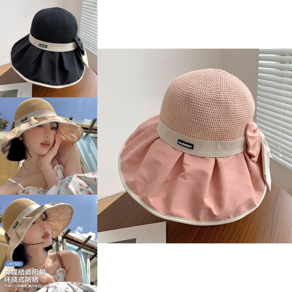 Stylish Summer Sun Hat For Women With Wide Brim And Bowknot Uv Protection