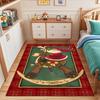 Santa On Rocking Reindeer Art Rug Patterned Carpet, Suitable As a Non Slip Play Mat for the Living Room and Bedroom Sofa
