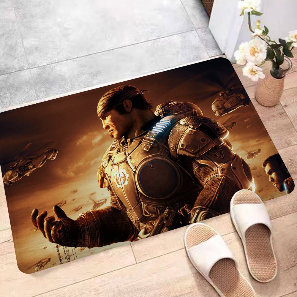 Tappetino da Bagno Videogioco G-Gears Of W-War Decorazione Stanza Bambini Camera da Letto Balcone Tappetino Antiscivolo Soggiorno Area Comodino Tappeti