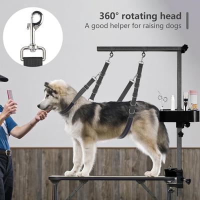 Yousheng 3Pcs Dog Grooming Belly Straps with Clamp Extension Loop Adjustable Design Easy To Use Pet Grooming Ropes for Small Medium Dog