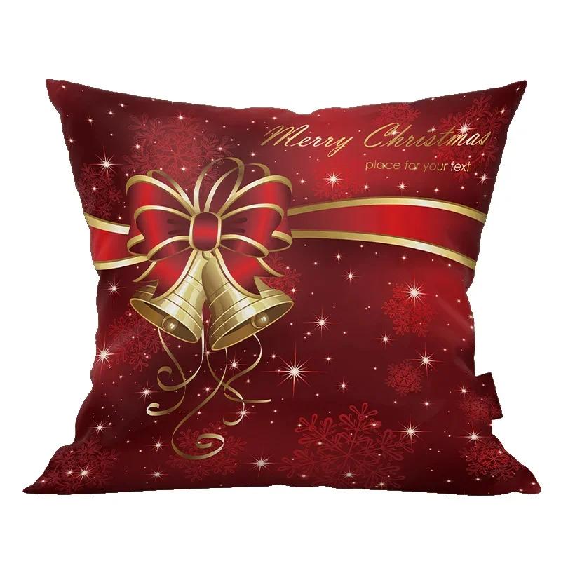 

Домашняя декоративная подушка, похожая на снежинку, рождественская наволочка с принтом снежинок, полиэстер, набор наволочек 66x66cm бордовый