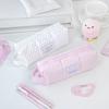 Portable Polka Dot Pen Bag Zipper Large Capacity Student Pencil Case Hand-held Stationery Storage Organizer Students Supplies