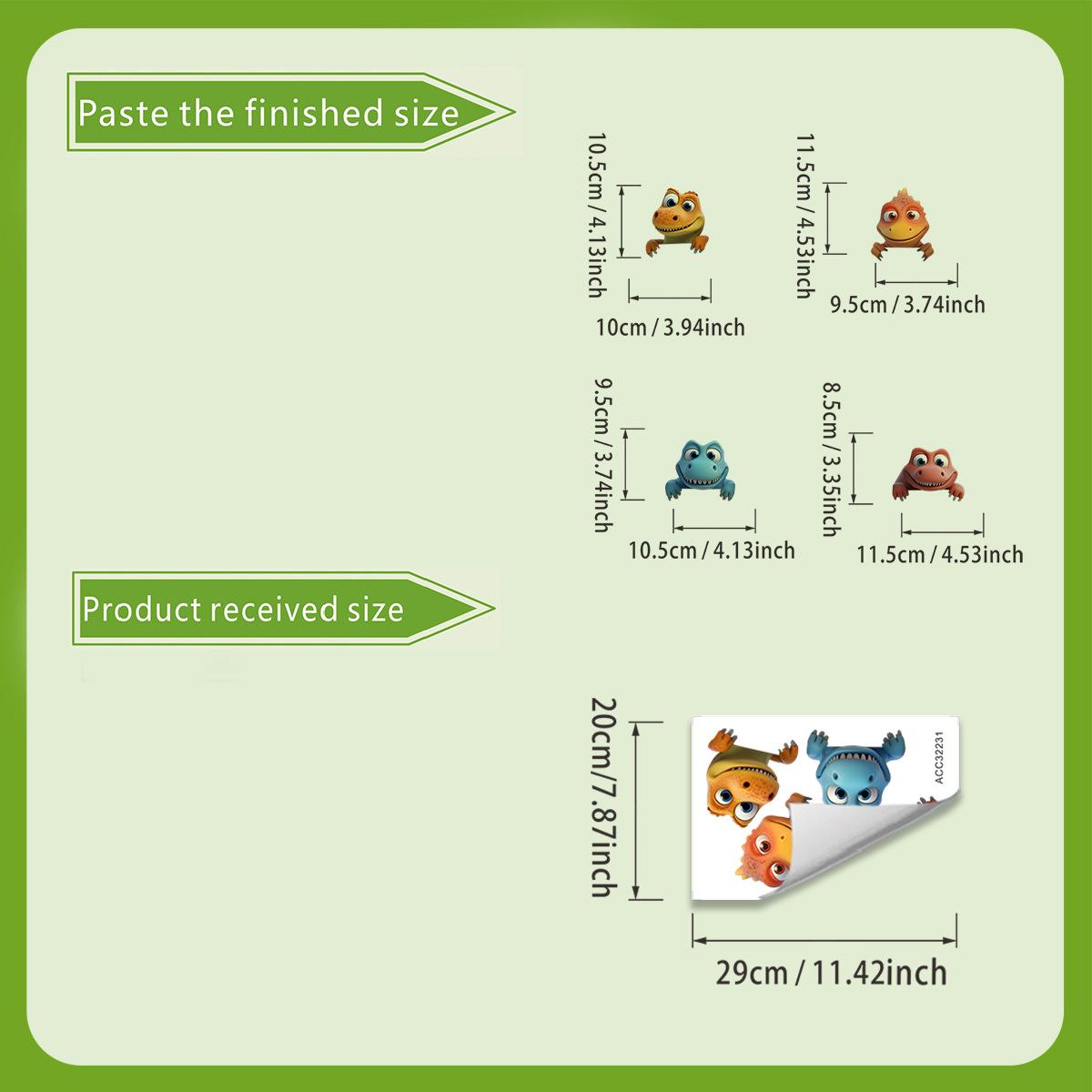 Мультяшный динозавр наклейка для Nintendo Switch - 3D милый питомец наклейка для Switch - Креативная самоклеящаяся наклейка на стену для детской комнаты