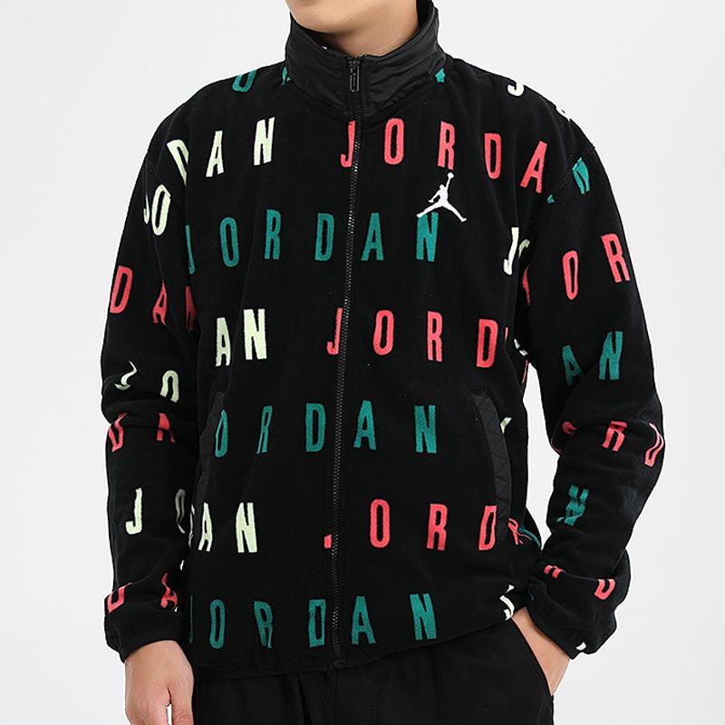 Jordan Bunda pánská s fleecovým límcem odolná proti větru s potiskem loga Jumpman Černá CT3571-010
