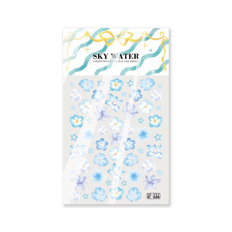 

Sky Resort Hibiscus 3D Embossed Nail Art Stickers – Waterproof & Cute Decorative Stickers