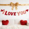 Valentine's Day "LOVE" Hanging Decor Glitter Heart Pendant for Party Wedding Room Decoration Festive Atmosphere Romantic Gift for Couples