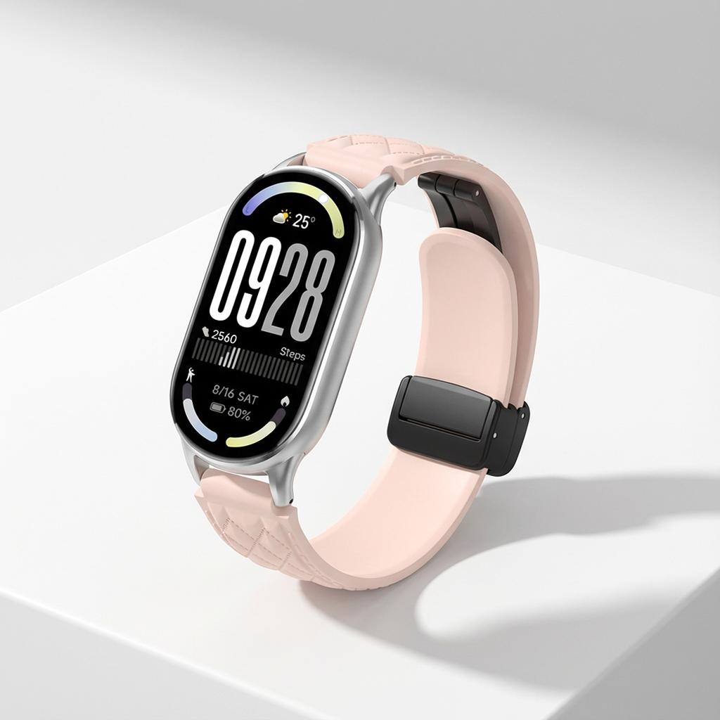 Magnetic Sport Band for Miband 10/9/8 Silicone Strap For Xiaomi Watch 8/9/10 NFC Smartwatch Replacement Women Bracelet
