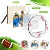 2Pcs Wood Baseball Soccer Photo Frames Sports Themed Tabletop Display Picture Holders for Home Decors for Athletes Team