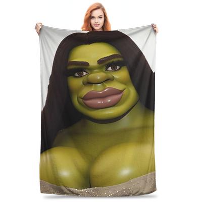 Couvertures Meme Drôle de Blagues de Shrek  Couvertures Peluche Douces Chaudes Drôles Pour Enfants Couverture de Lit en Flanelle Extérieure Housse de Couette