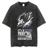 2026 Summer Vintage Washed Fairy Tail Manga Cover Anime T-Shirt Unisex Oversized Streetwear Cotton Short Sleeve Casual Tops