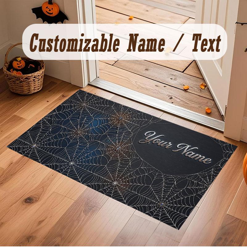 Decorative Artwork Theme Crystal Velvet Floor Rug Personalized Custom Name Text Warm Carpet Home Decoration