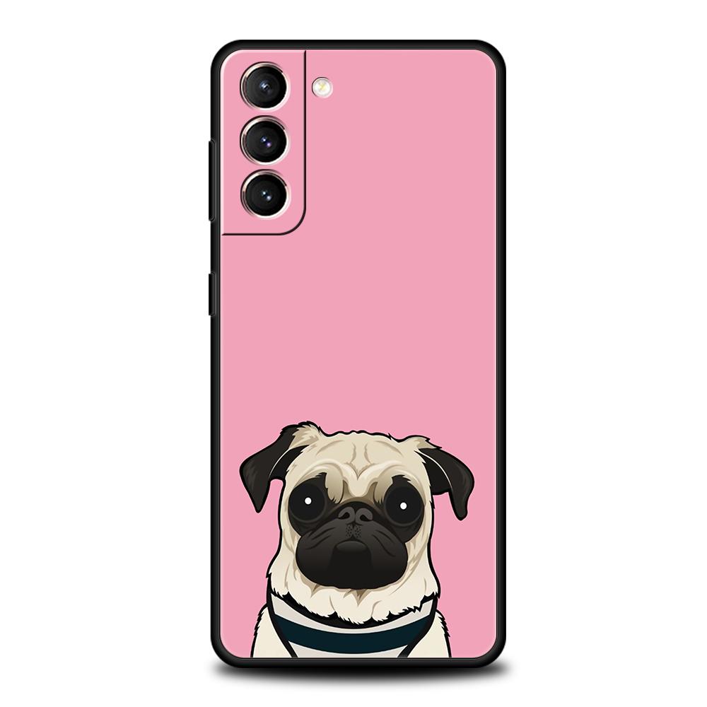 Cute Pug Dog Phone Case For Samsung Galaxy S24 S23 S22 S20 S21 FE Ultra S24 S23 S10 S10E S9 S8 Plus 5G Phone Cover Fundas Capas