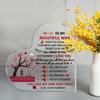 2D Flat Wife Gifts Acrylic Heart Keepsake Desktop Decorative Plaque, Home Decor Plaque Hanging Wall Art Decorative Garden Decoration for Room Door Sig
