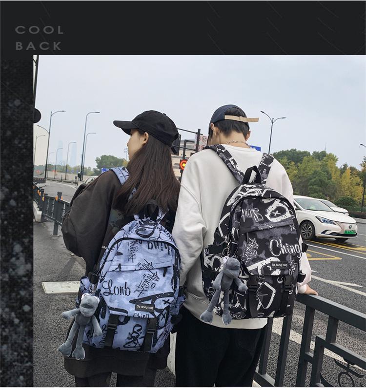 Trendy Graffiti Large Capacity Backpack for Students - Versatile Shoulder Bag for Men & Women