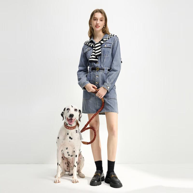 Qiushui Yiren 2025 Spring Simple Collared H-Line Dress