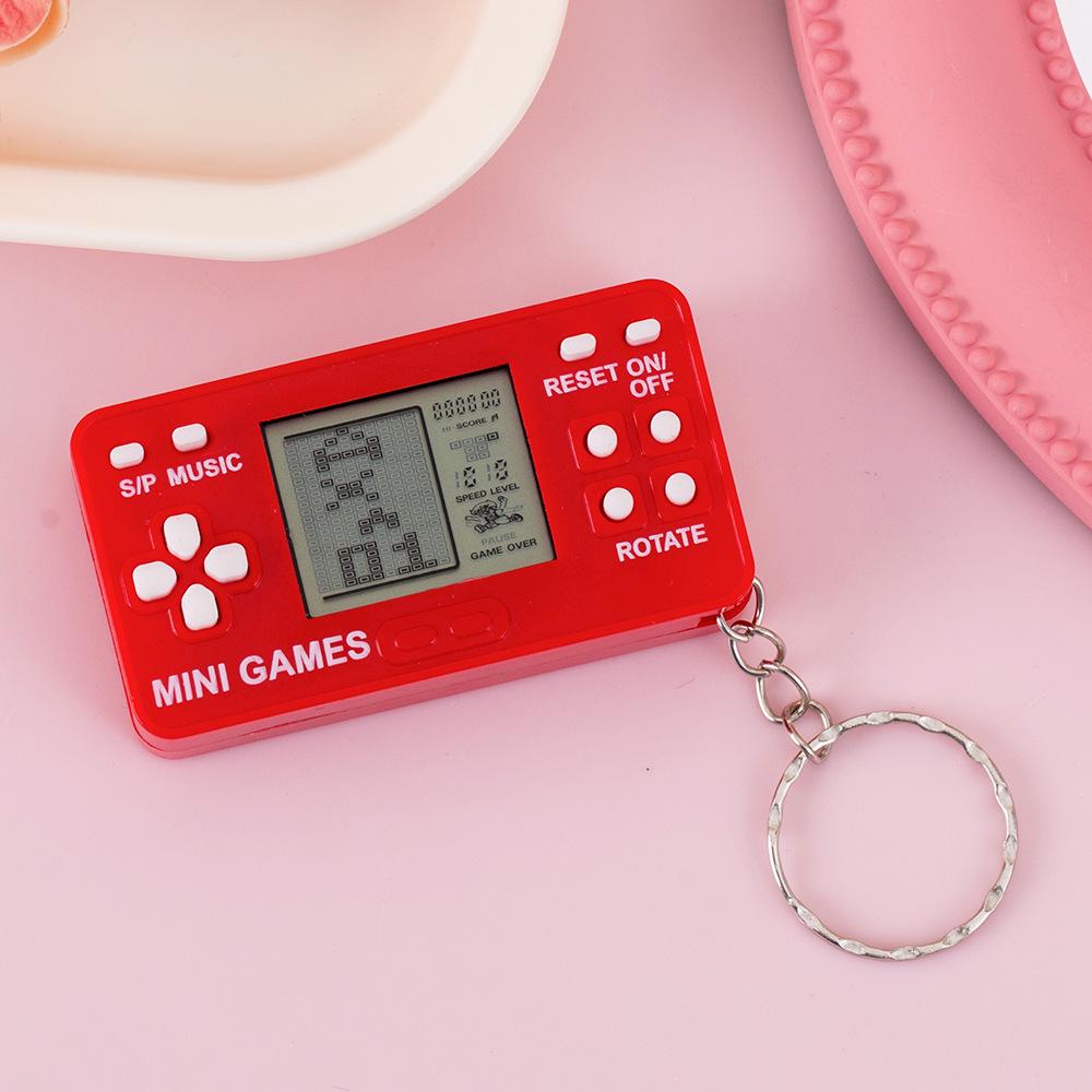 Mini Transparent Tetris Game Keychain - Classic Nostalgic Toy for Students