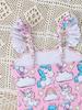 2026 European Girls' Printed One-Piece Swimsuit for Toddlers