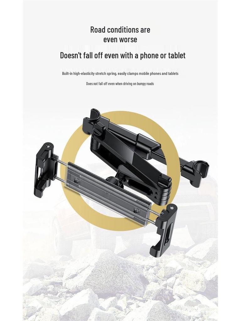Car Seat Rotatable Phone & Tablet Holder - Foldable Rear Seat Bracket for Easy Viewing