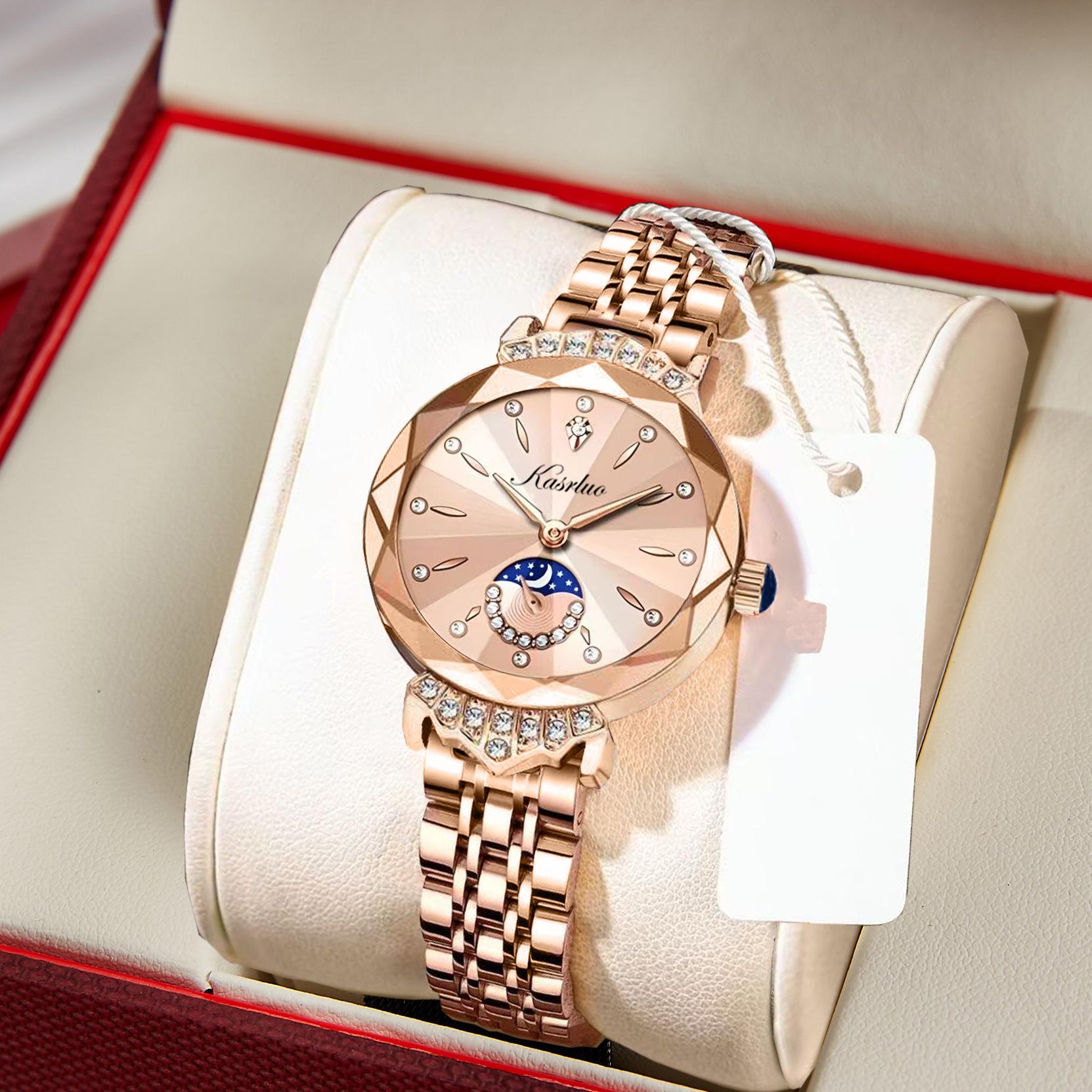 Women S Watch Diamond-Encrusted Women S Small Second Disc Light Luxury High-End Niche Fashion Waterproof Quartz Watch