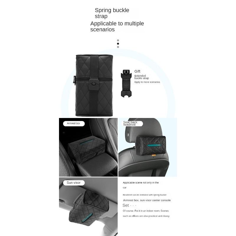 Car Tissue Box Buggy Bag Car Armrest Box Tissue Bag Hanging On Chair Back Tissue Bag DIY Diamond Grid Paper Extraction Box