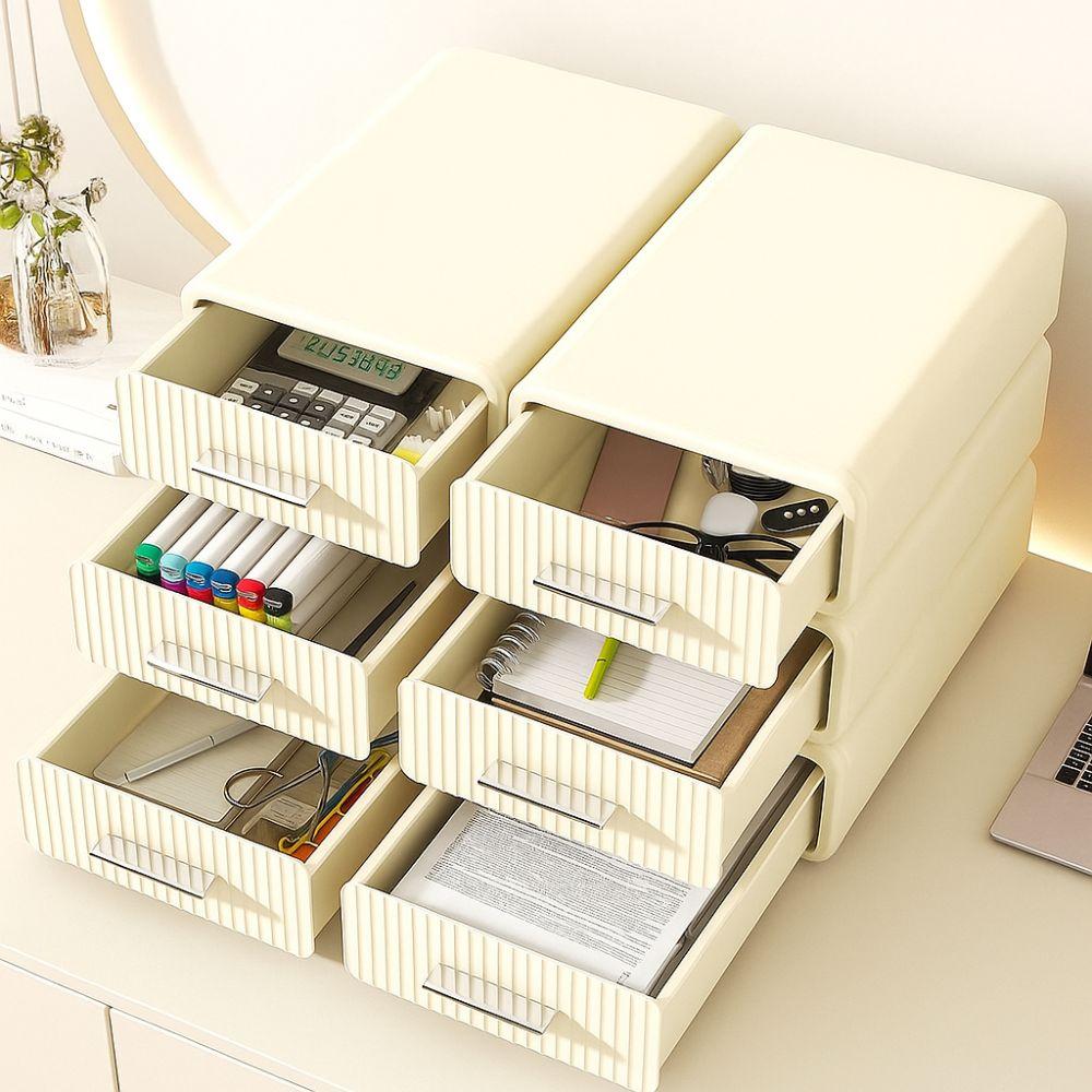Large Capacity Desktop Storage Box Stackable Stationery Organizer Cosmetic Storage Rack  Cosmetic