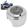 Waterproof Motorcycle Clock Chrome Plating Bike Dial Watch for 7 8in‑1in HandlesBlack Dial