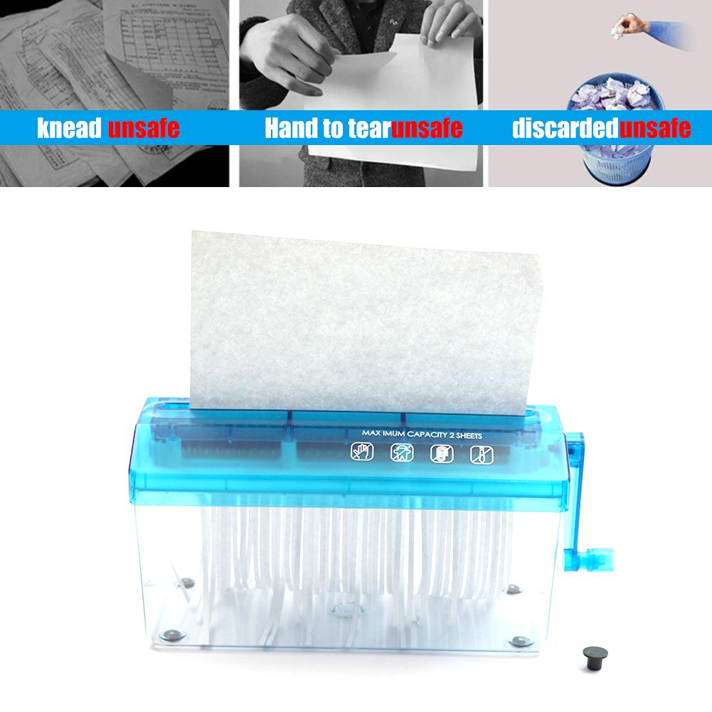 Hand Shredder MINI Desktop Manual Office Supplies Protection Confidential Machine