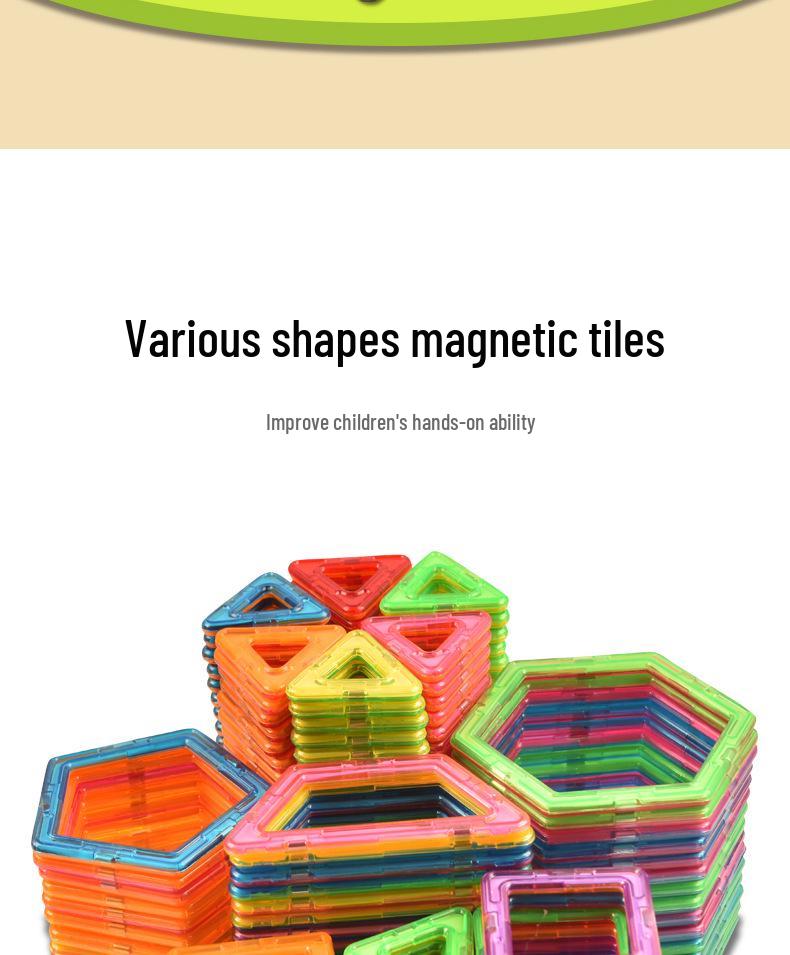 Medium Magnetic Tile Set: Large Particle Building Blocks for Children's Cognitive Education
