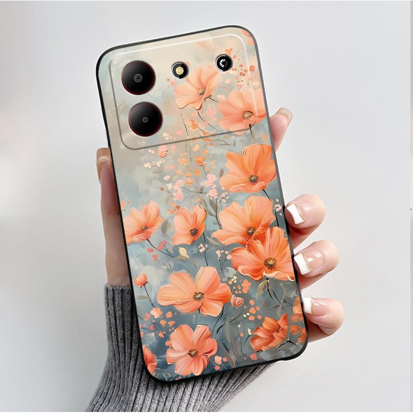 For ZTE Blade A54 Case Protective Soft Silicone Flower TPU Covers for ZTE BladeA54 4G Bumper For Blade A34 A 54 Phone Cases Bag