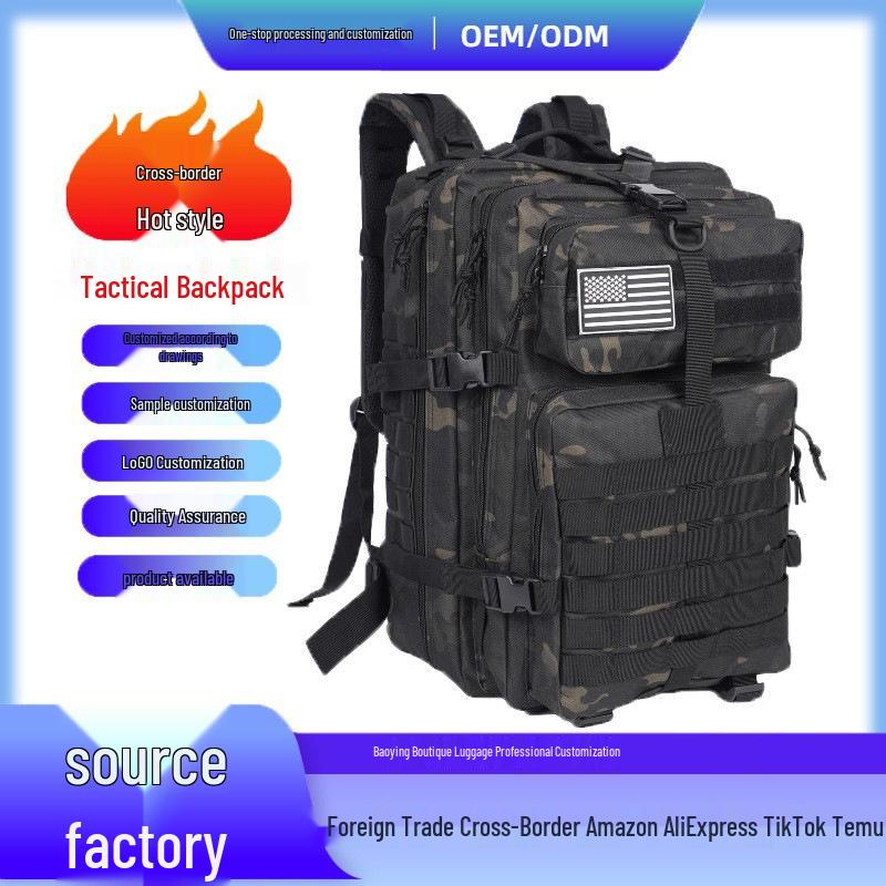 Outdoor Tactical Camouflage Waterproof Hiking Backpack, 45L