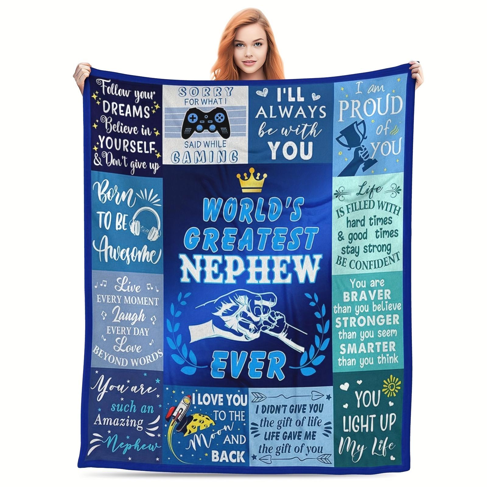 My Nephew Blanket From Aunt Uncle Blanket for Nephew, Nephew Gifts From Uncle Idea Gifts Soft Flannel Throw Blanket 80 x 60 30x40in