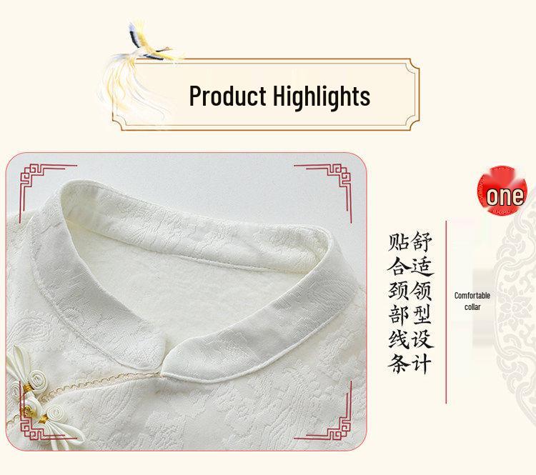 Women's Long Sleeve Chinese Style Velvet Top for Spring/Autumn