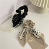 New Plaid Ribbon Hair Rings for Women Elegant Double Bow Headband Versatile Tie Hair Rubber Band Girl Hair Accessories