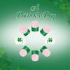24Pieces Short Fake Nail Light Green Leaf Design Glitters Design French Elegant ABS Artificial Nail for Easy Application