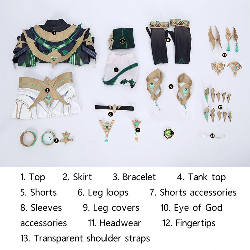 

Игра Genshin Impact Нефер Косплей Костюм Секрет под песками Нефер Хэллоуин Женский Костюм Вечеринка Ролевая Игра Наряд XS