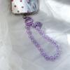 Clear Phone Lanyard Short Style Wrist Strap Love Heart Handmade Beads Bracelet Pendant Lanyard Wide Wrist Strap AntiLoss Lanyard