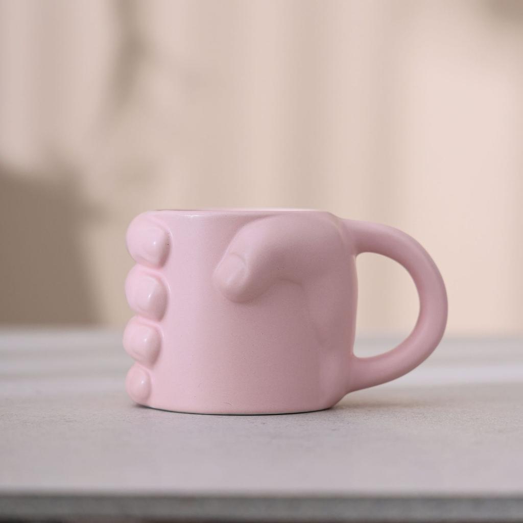 Ceramic Coffee Cup Large Capacity Macaron Color Mug Irregular Latte Cup