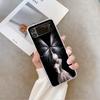 Creative Black Stardust Girl Pattern Phone Case for Samsung Galaxy Z Flip 7 Flip 6 5 4 3 Folding Cover for Z Flip7 Flip5 Fundas