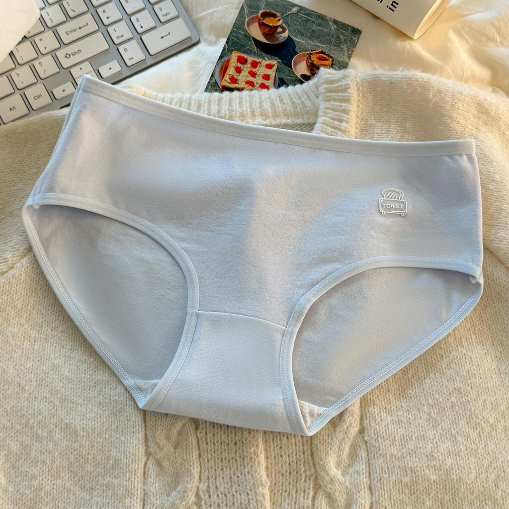 Ladies Summer Sweet Cotton Antibacterial Extension Crotch Breathable Mid Waist Triangle Briefs