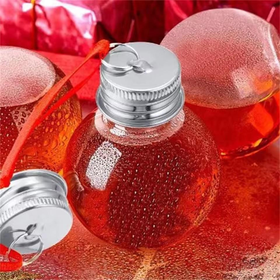 Pack of 10 50ml PET Christmas Ball Red Rope Ornaments with Aluminum Cover 87HC