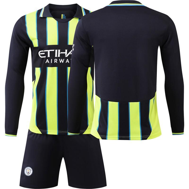 2425 Manchester City Away Shirt No. 9 Harland 17 De Braunet Long-sleeved Football Set Training Clothes