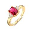 2025 Vintage 925 Silver Gold-plated Square Black Inlaid Ruby Ring, Women's Fashion Jewelry Wedding Ring, Party Ring