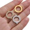 No Fade 5pcs Stainless Steel Round Rhinestone Connectors Charms Pendants For Bracelet Necklace Jewelry Making DIY Handmade