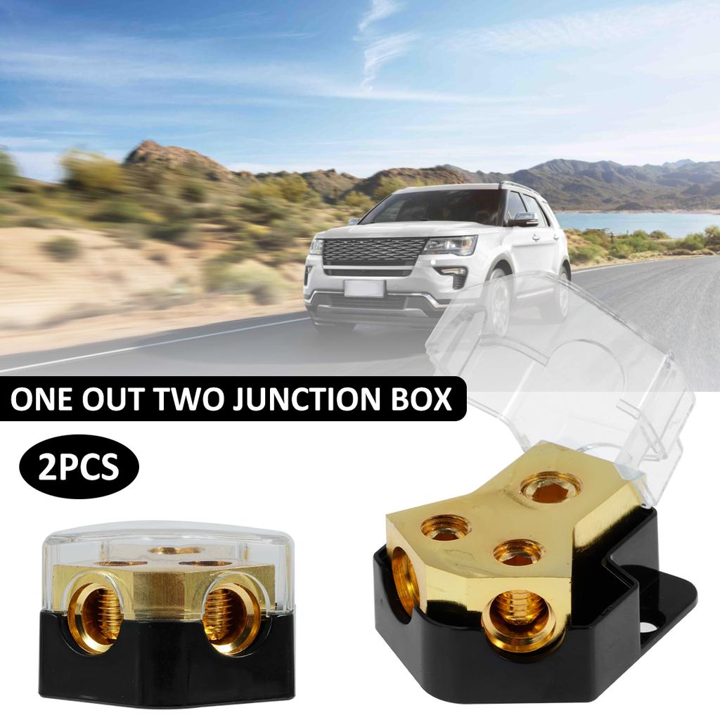 2 Way Car Audio Amplifier Distribution Block Meter 0/2/4 Input 4/6/8 Output Copper Premium Power Distributor Connection Block