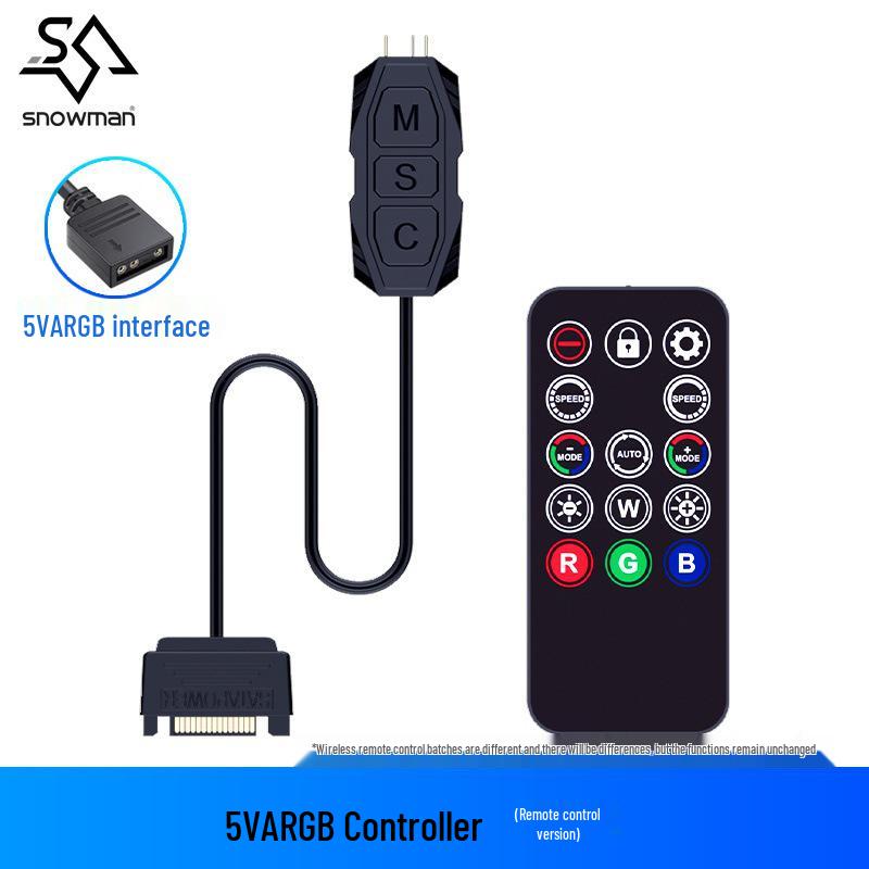 5v3 ARGB Fan Controller with Remote & Sync Hub for PC Cases